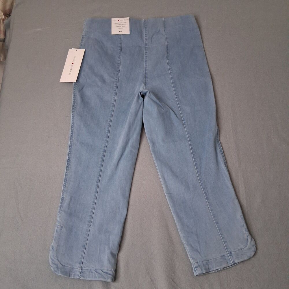 Intro Love The Fit Capri Pants Crop Size 4P Denim Stretch Legging Pullon Boho - Picture 9 of 13